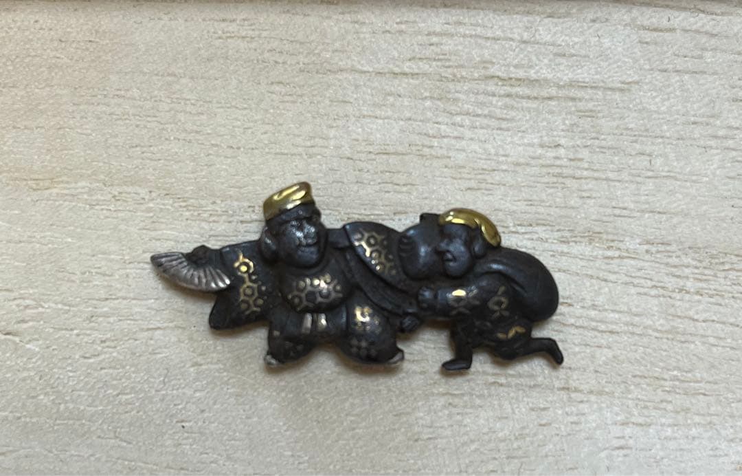 七福神　縁起物　恵比寿と大黒天？　前金具　刀装具