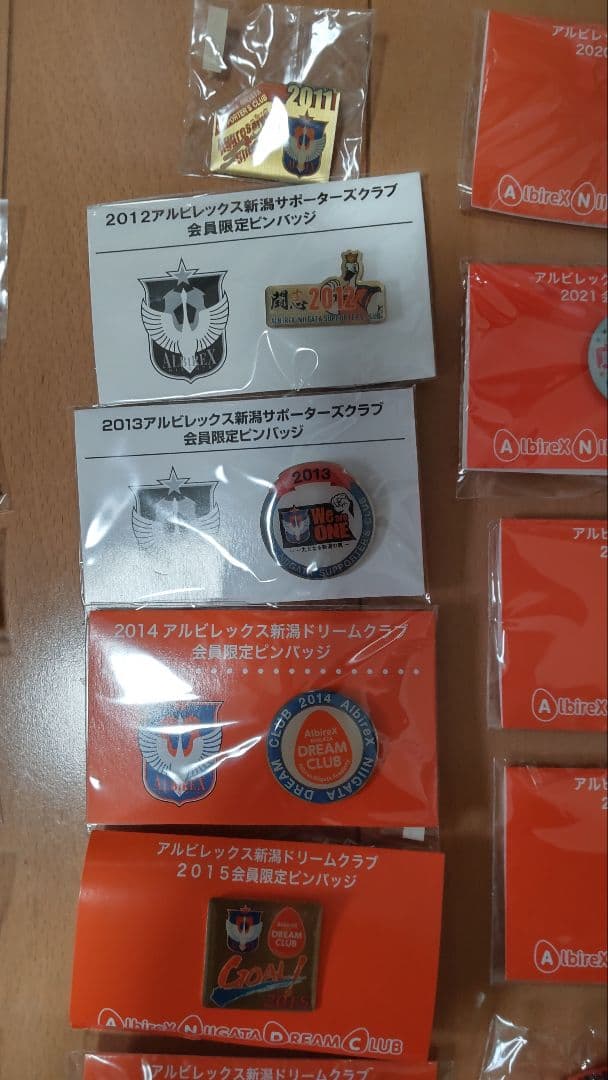 アルビレックス新潟後援会ピンバッジ&靴紐セット