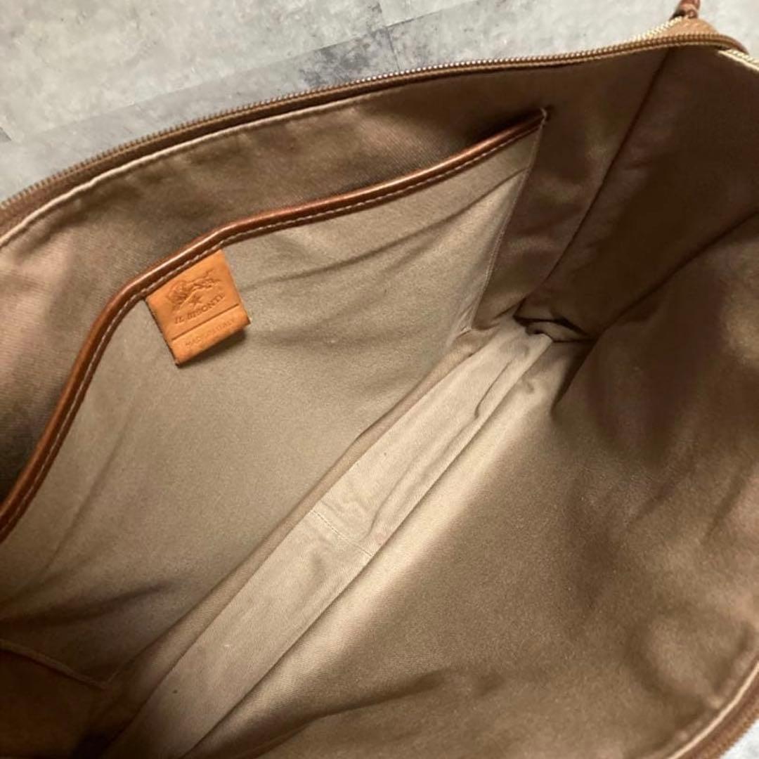 美品　イルビゾンテ　ビッグロゴ　ビジネス　ブリーフ　バッグ　カーキ