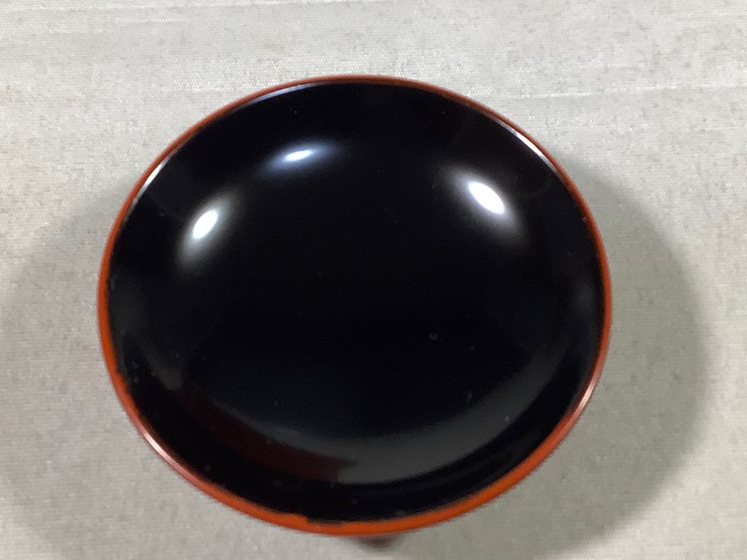 亀甲根来塗　小吸物椀　葵春　茶会席　茶道具