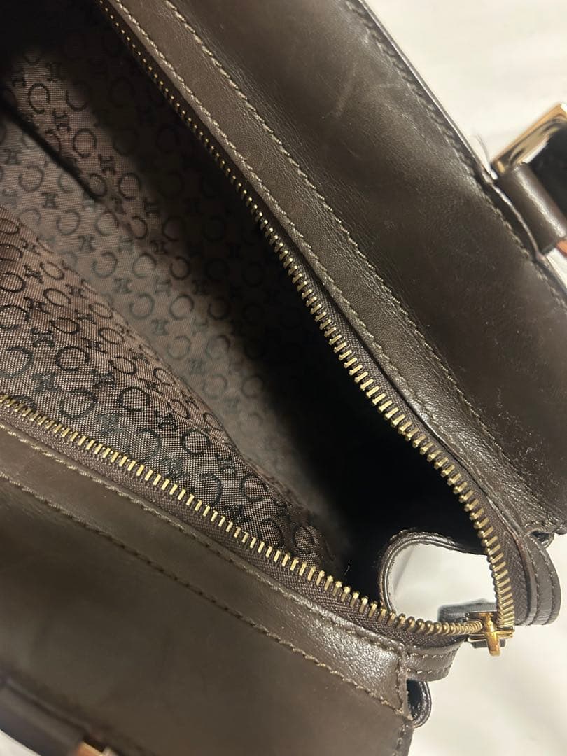 セリーヌ　CELINE マカダム柄 ハンドバッグ ブラウン