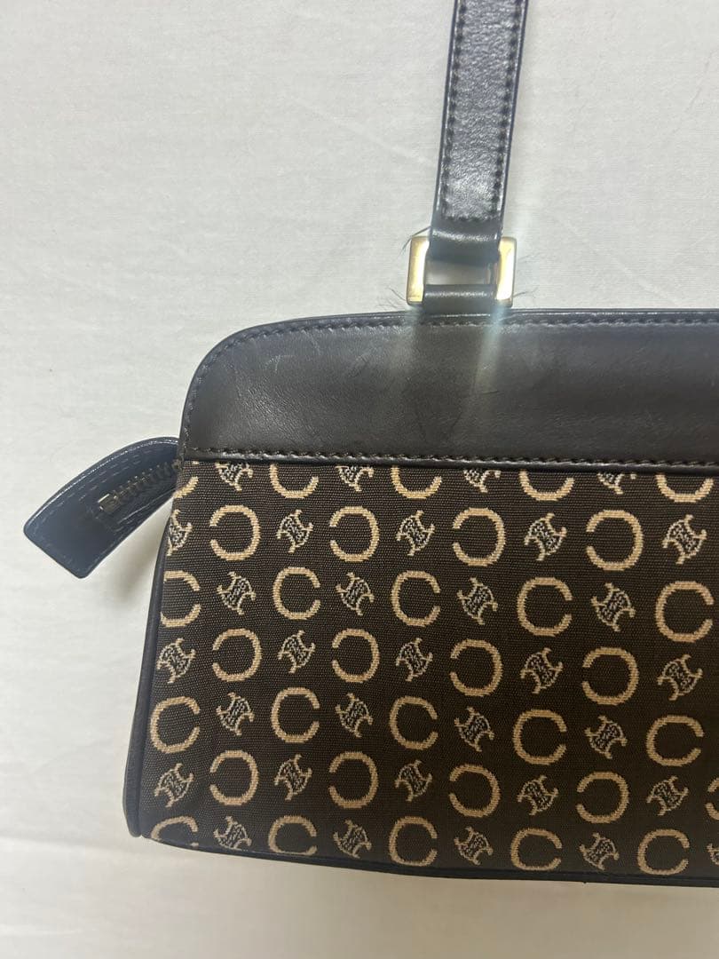 セリーヌ　CELINE マカダム柄 ハンドバッグ ブラウン