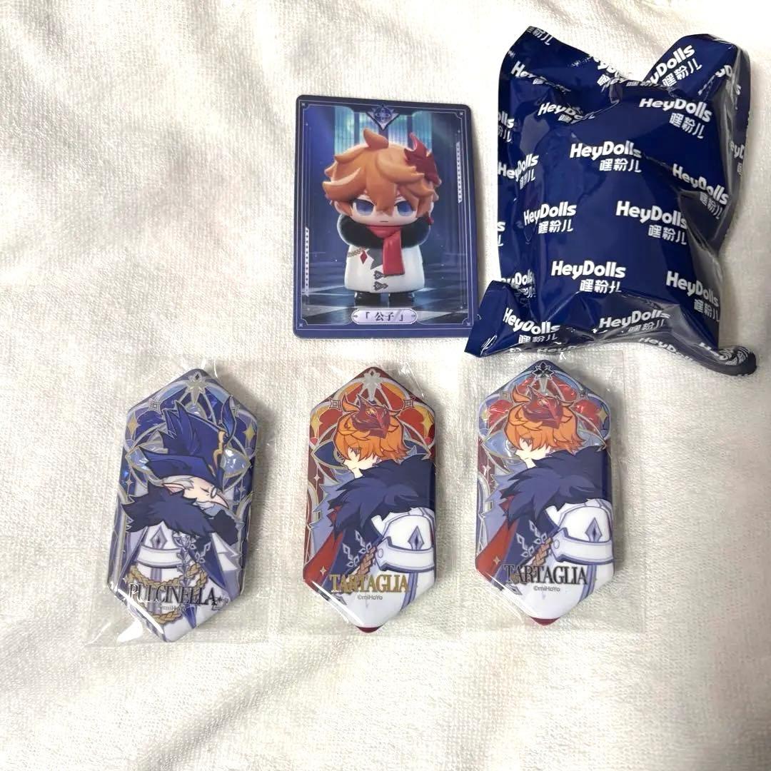 ファデュイ フィギュア タルタリヤ 缶バッジ 雄鶏 プルチネッラ タルタリヤ