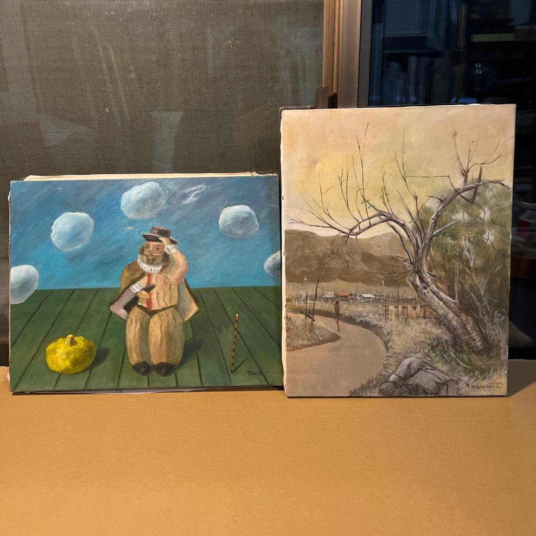 阪本修次　Mon 油彩画2枚