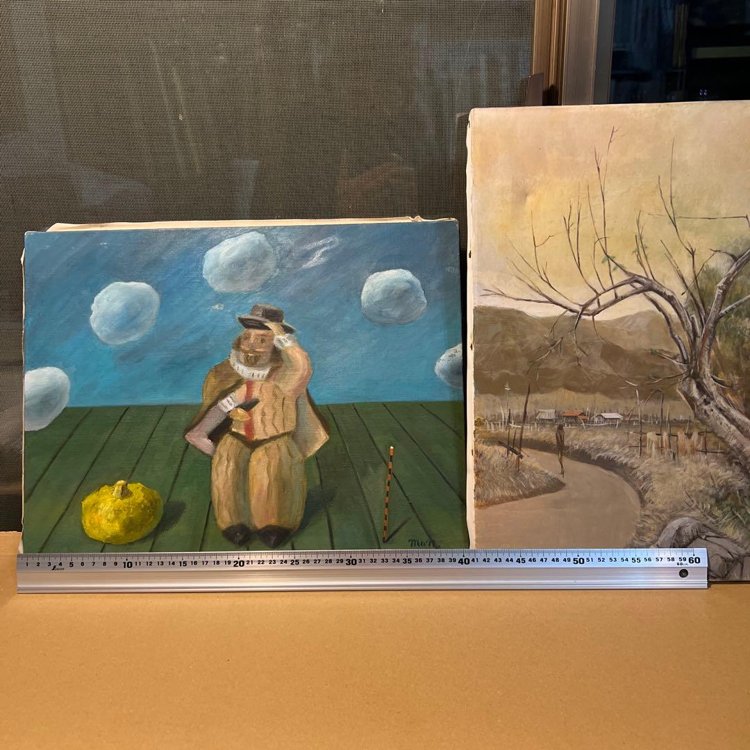 阪本修次　Mon 油彩画2枚