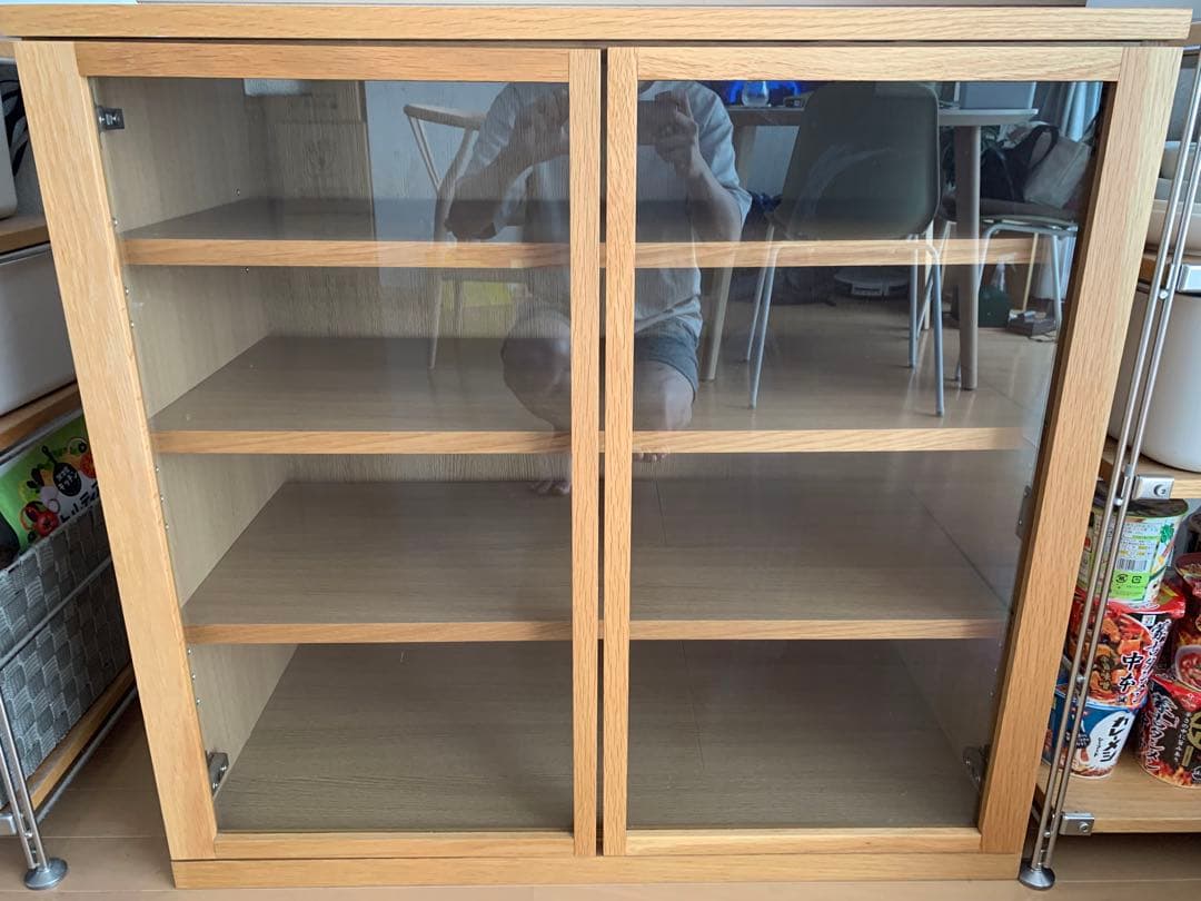 【無印良品】廃盤/希少品 オーク材 食器棚 観音開き ユニットシェルフ