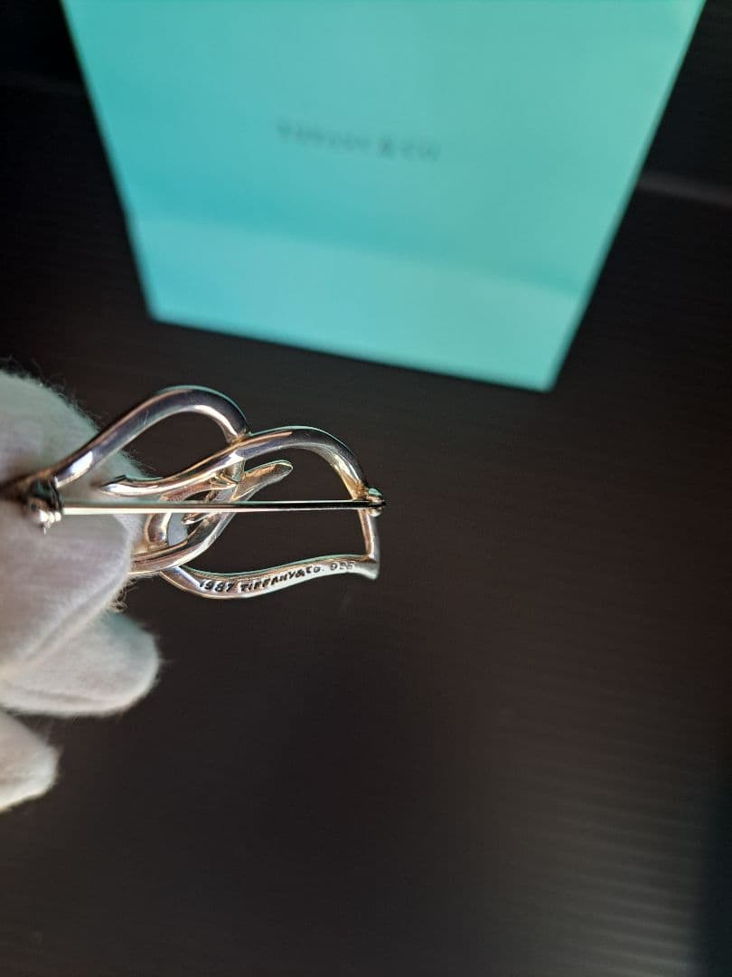 箱・保存袋付き　ティファニー ダブルリーフ ブローチ