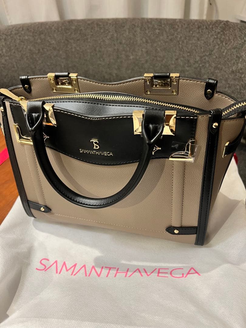 【新品未使用】SAMANTHAVEGA ハンドバッグ　ベージュ・黒