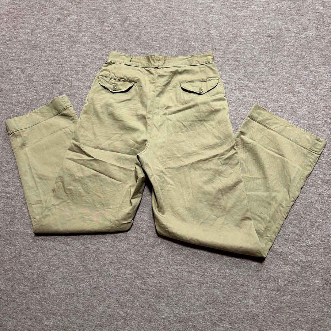 USMC チノパン カーキ フラップポケット トラウザーズ 米軍 実物 60s