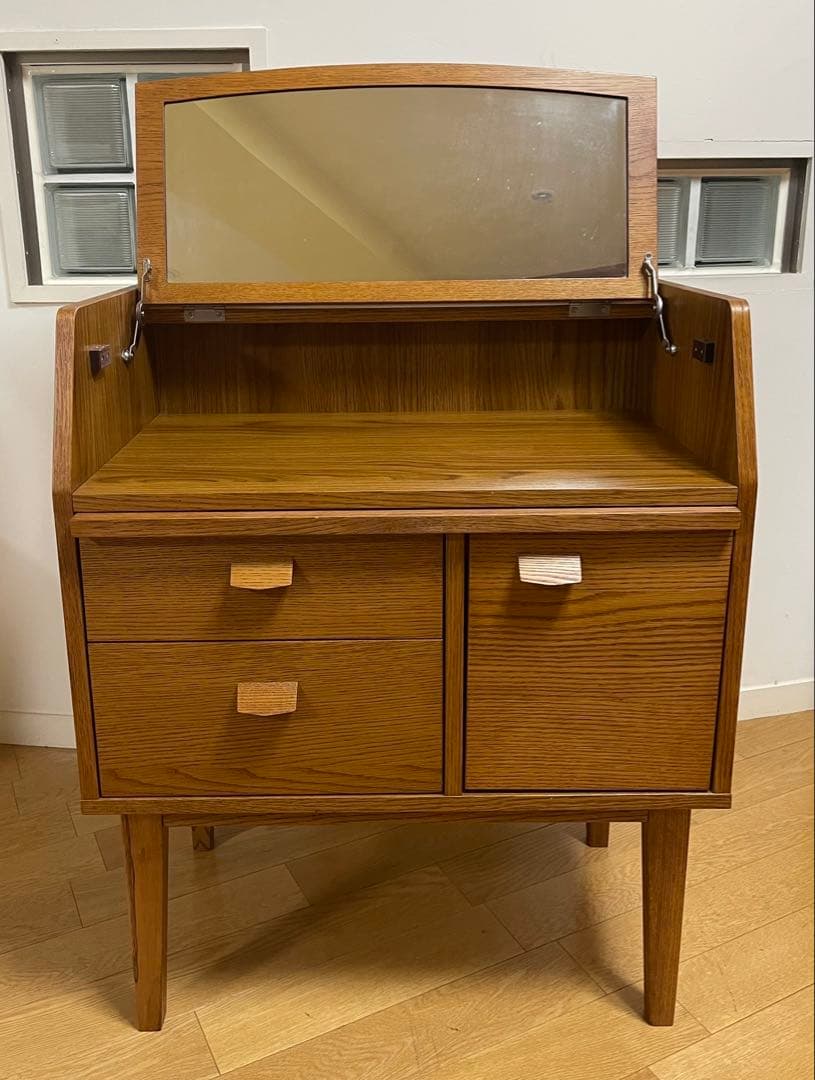 ウニコ/ドレッサー ミラー付き兼　キャビネットデスク