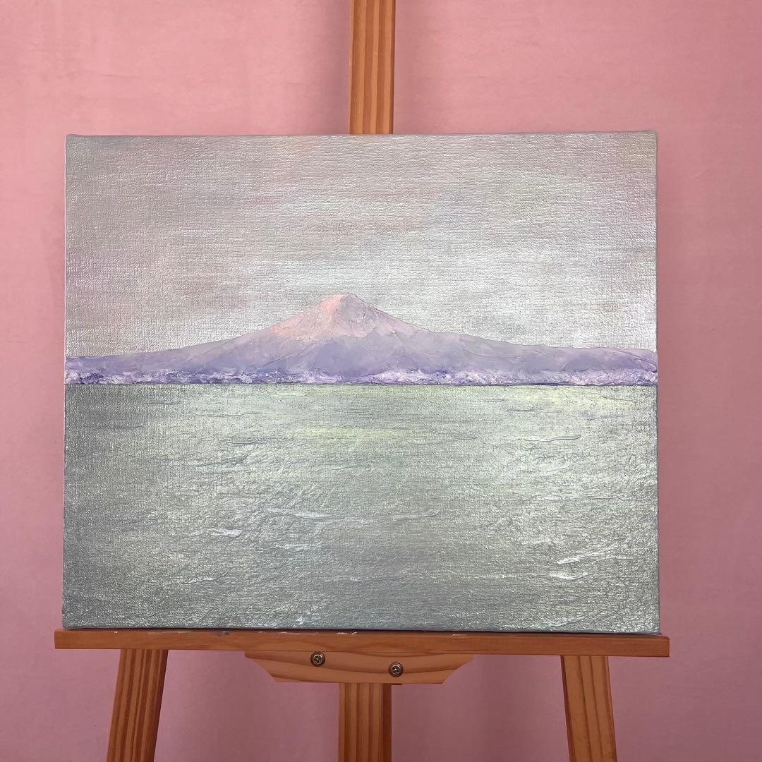 富士山　富士山の絵画 mt.fuji 風景画 ホログラム パール アート 絵