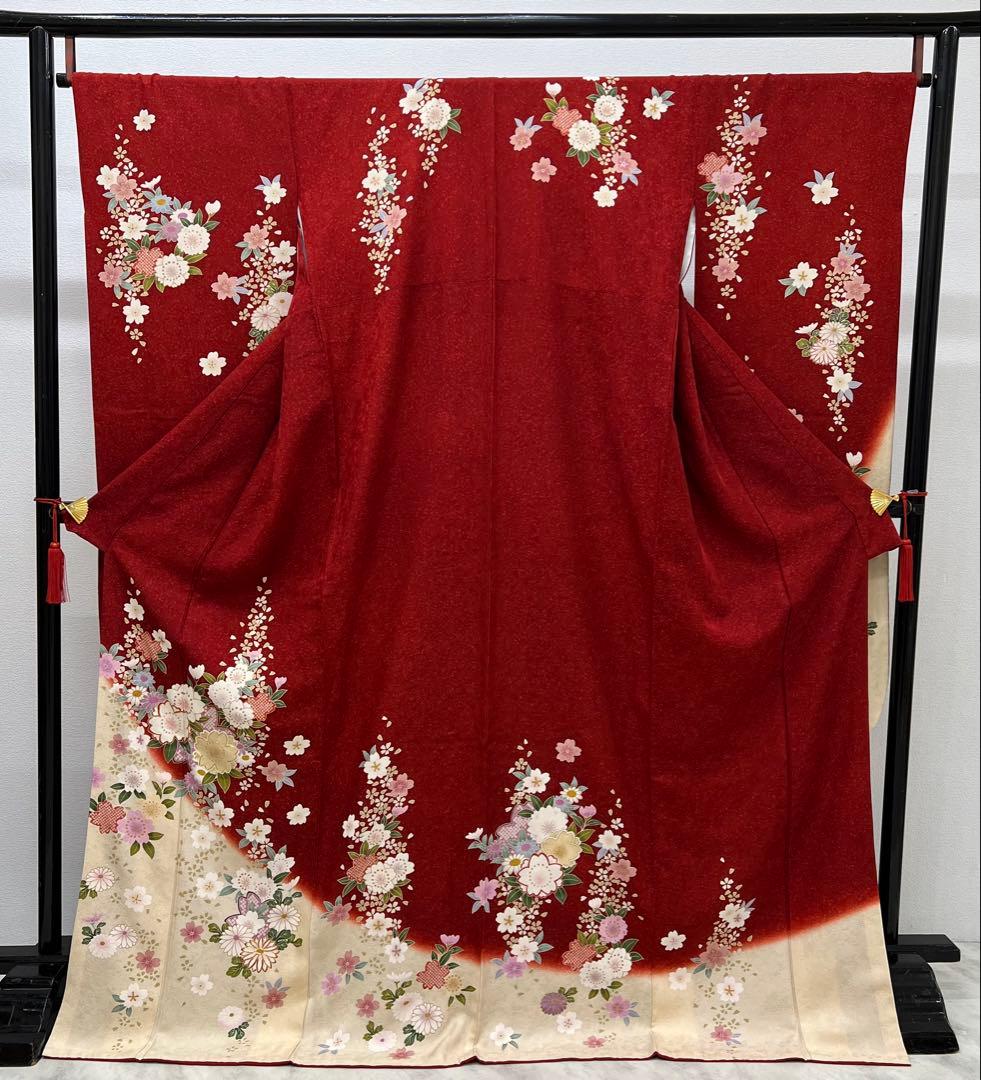振り袖　フルセット　全通袋帯　別誂長襦袢　成人式　金彩加工　刺繍入り　739