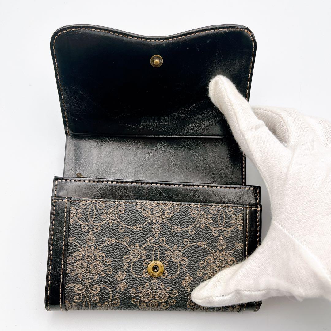 極美品✨ANNA SUI アナスイ 財布 二つ折り財布 ブラック/ゴールド