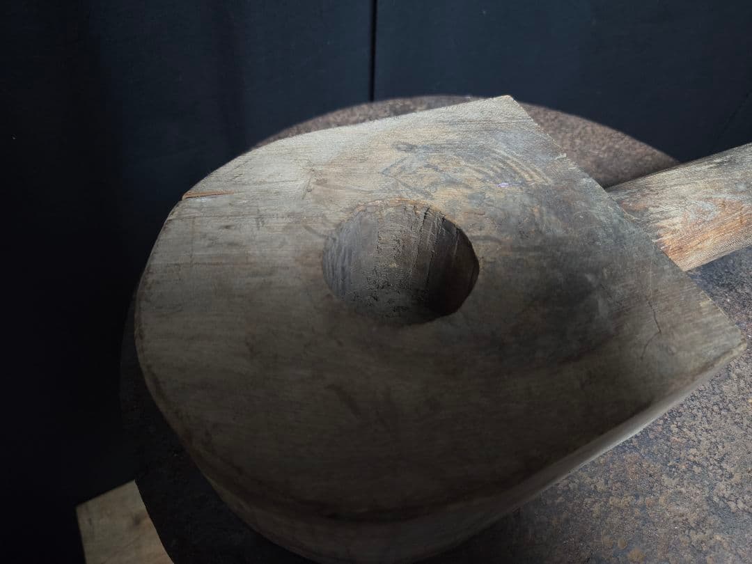 詳細不明農具か？木製アンティークツール　オブジェインテリア骨董市古物