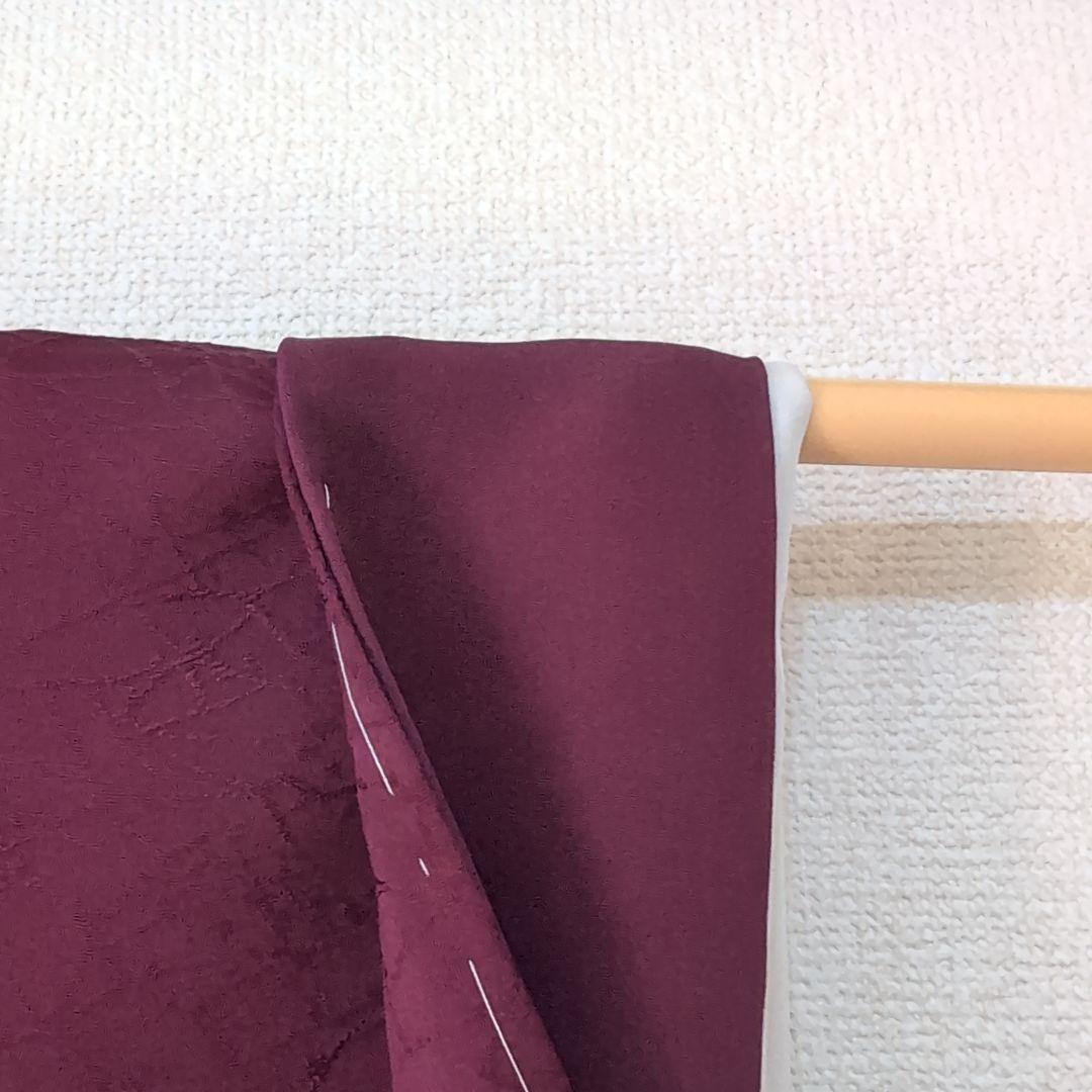 【三花】未使用品　正絹　色無地　袷　一つ紋　着物　リユース