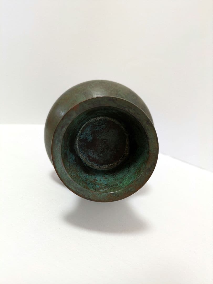 獅子耳付花入　胡銅　大名物写 一ノ瀬宗辰作　魔除け　縁起物 アンティーク　共箱