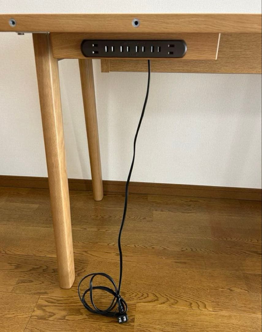 美品 浜本工芸 学習机 ナチュラルオーク パソコンデスク 引出し付き