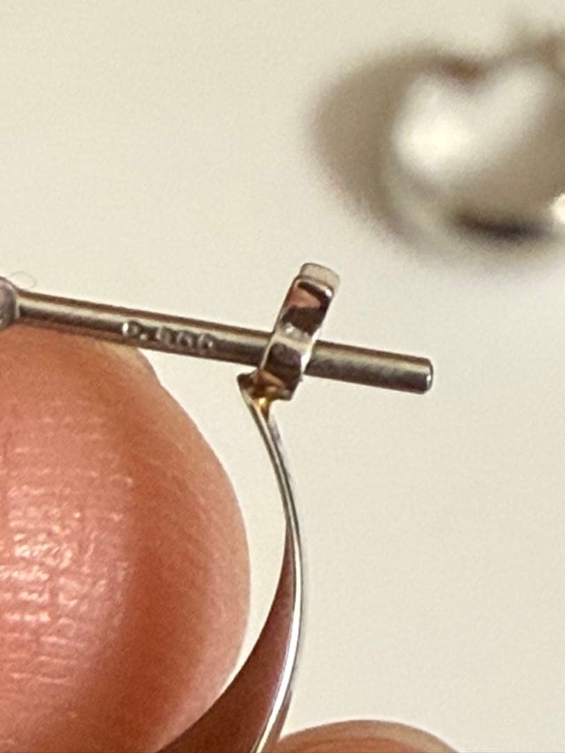 プラチナ　ムーンフープピアス　2g