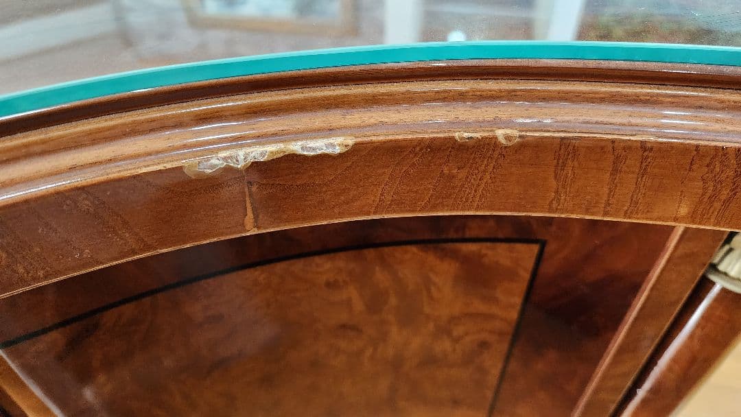 クラシック木製キャビネット ガラス扉付き