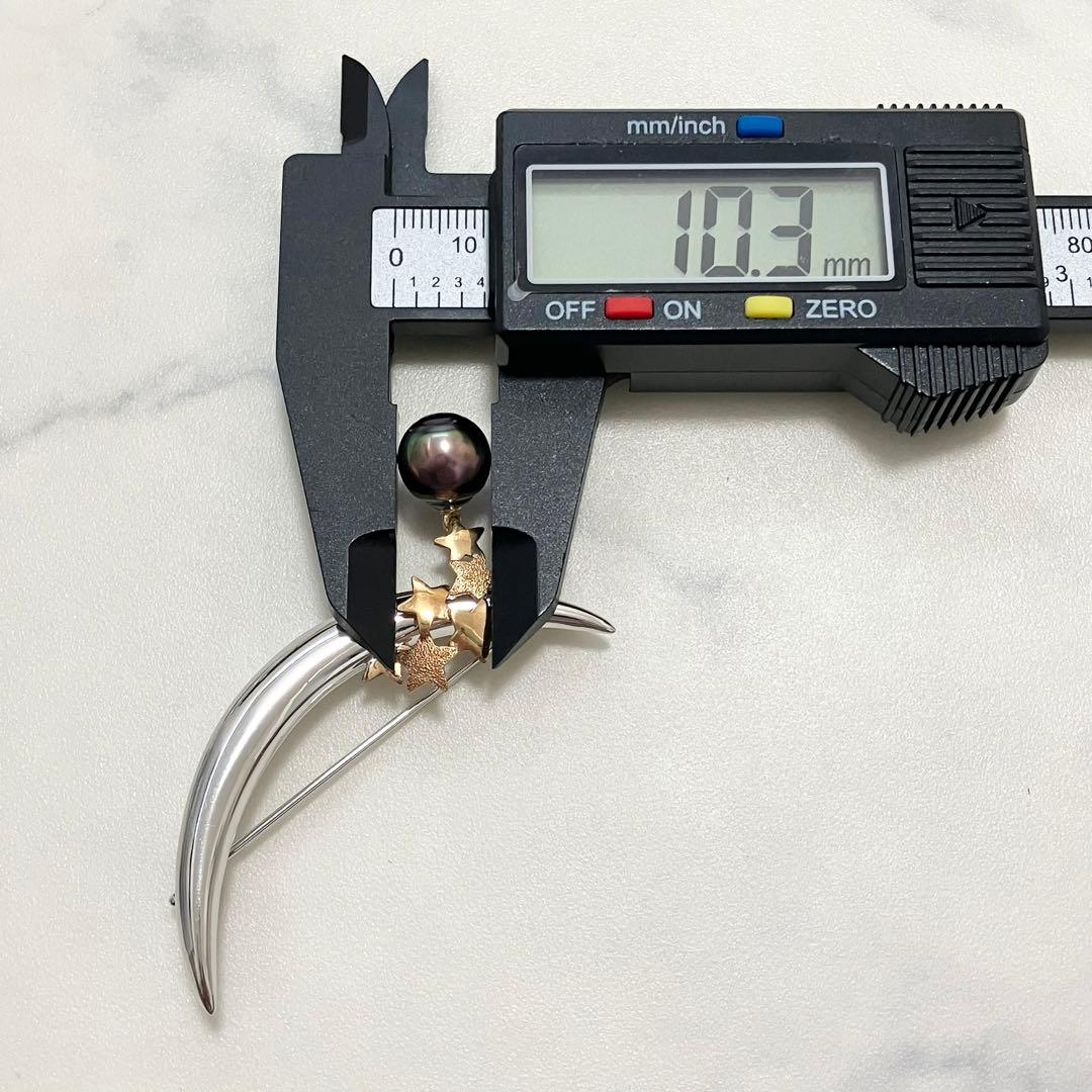 K18✨silver ブローチ　月　ムーンブローチ