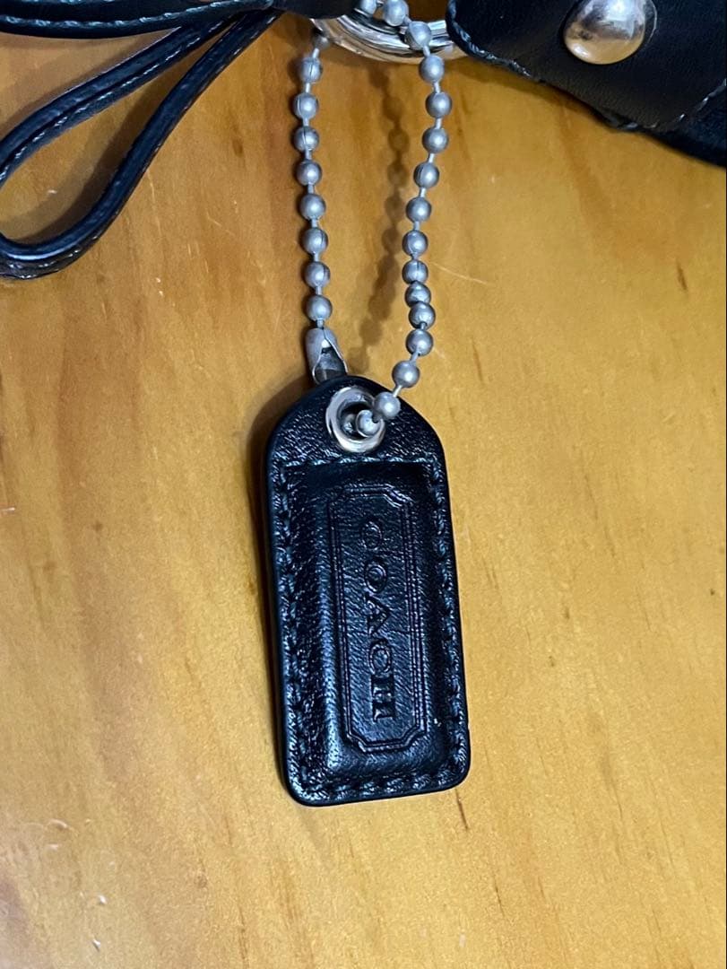 希少◆COACH ◆アクセサリーポーチ ハンドバッグ シグネチャー 黒