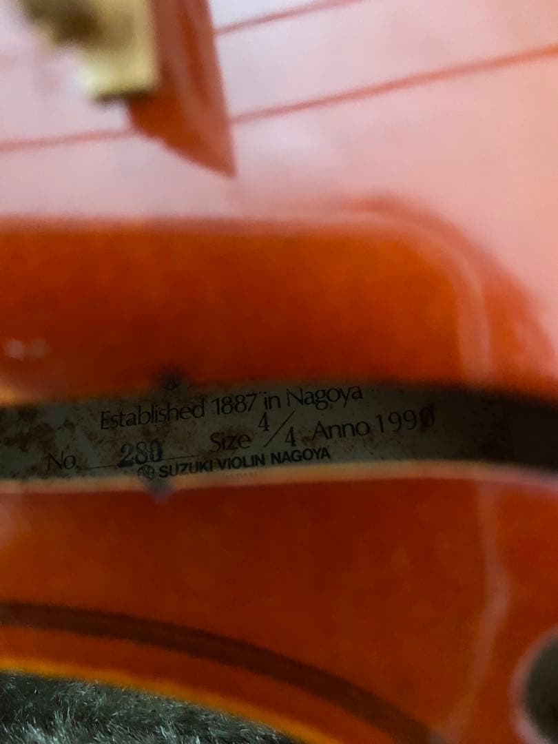 スズキバイオリン 本体 ブラウン ケース付き 4/4 no.280