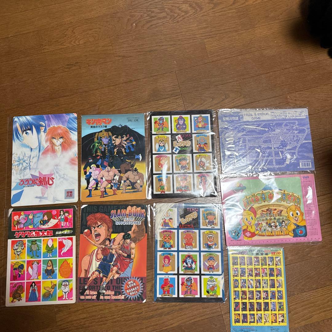 昭和レトロ品アニメ・漫画キャラクターイラスト集下敷9枚セット