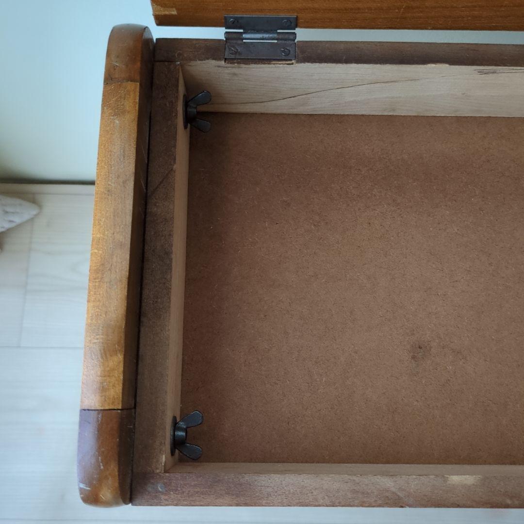 ヴィンテージ　収納付ミシン椅子 スツール 置物台 小物入れ 木製 昭和レトロ