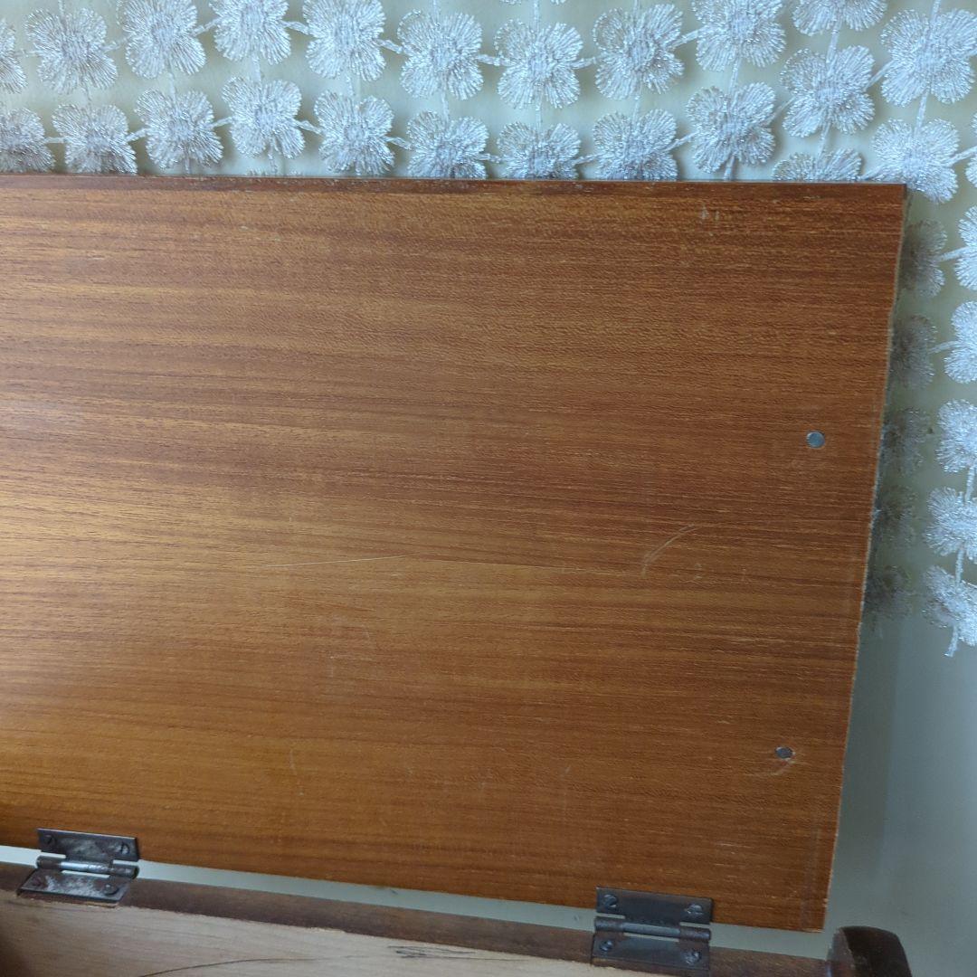 ヴィンテージ　収納付ミシン椅子 スツール 置物台 小物入れ 木製 昭和レトロ