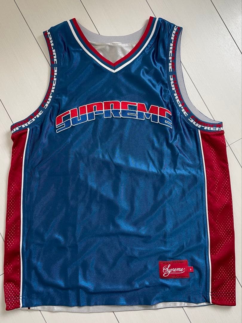 Supreme メッシュタンクトップ 青/赤
