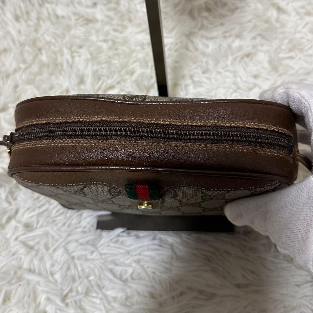 希少 レア オールドグッチ GG レザー ショルダーバッグ シェリーライン ロゴ