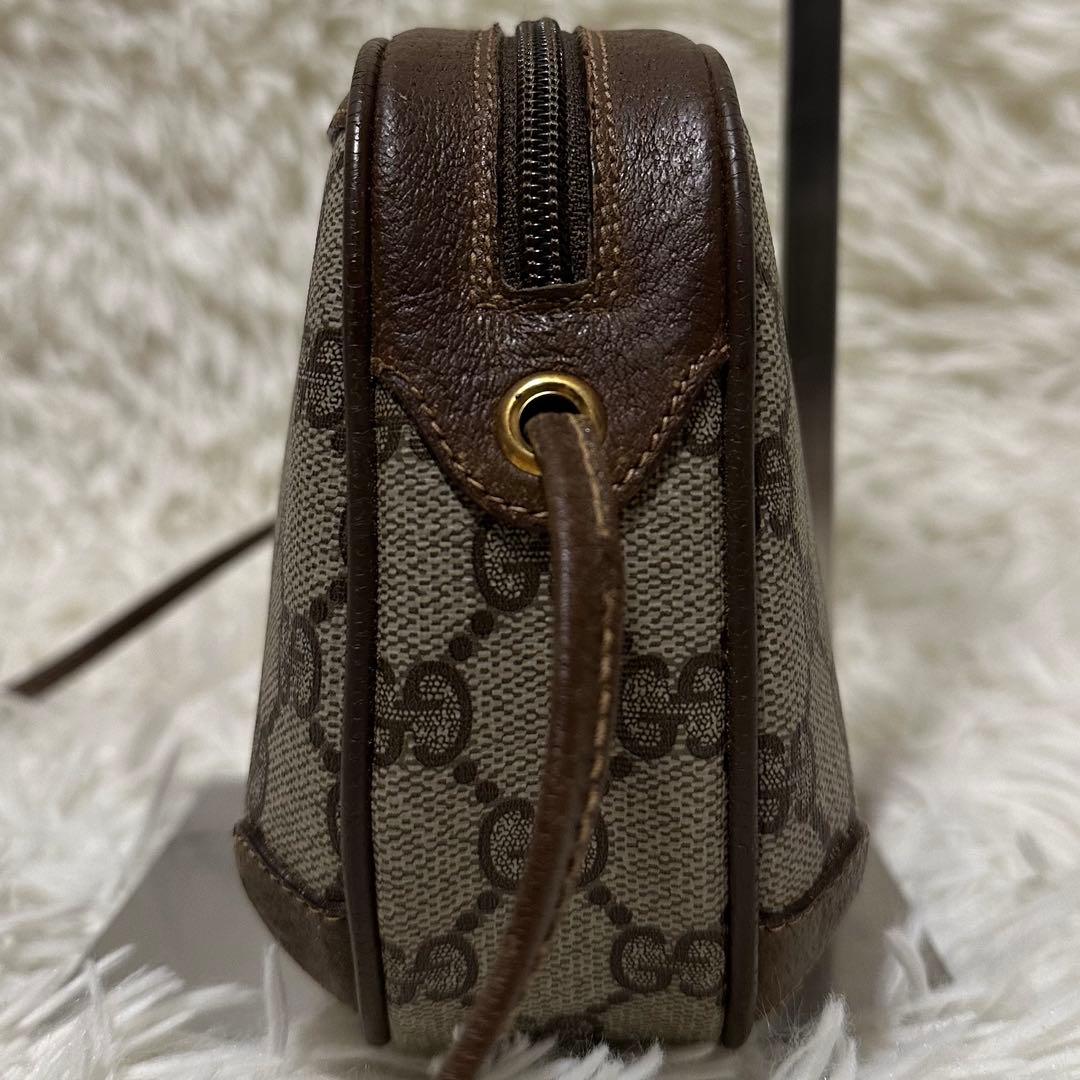 希少 レア オールドグッチ GG レザー ショルダーバッグ シェリーライン ロゴ