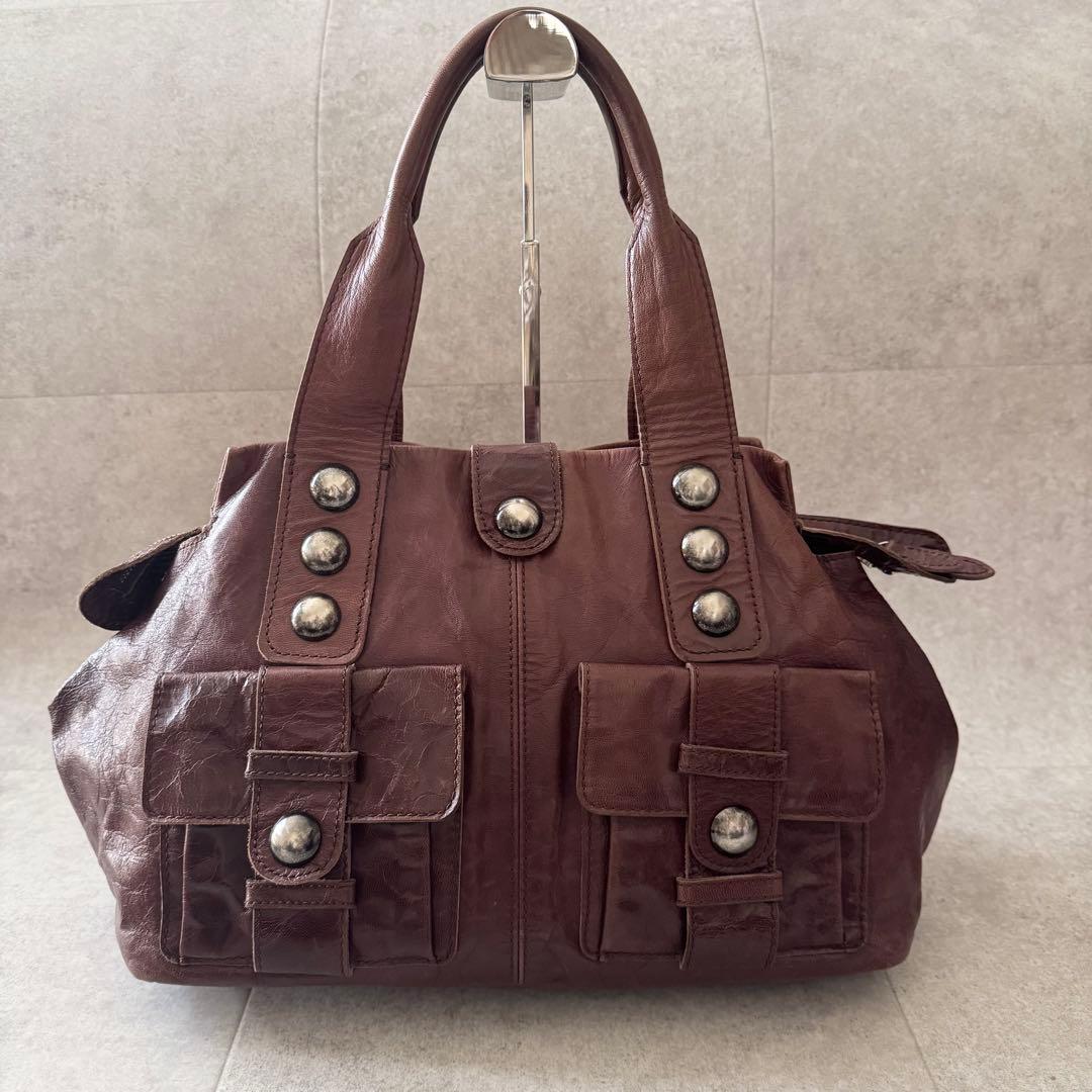 トリココムデギャルソン　ハンドバッグ　ブラウン　茶色　レザー