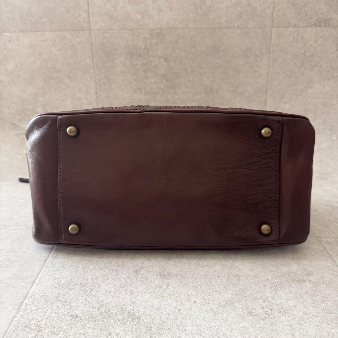 トリココムデギャルソン　ハンドバッグ　ブラウン　茶色　レザー