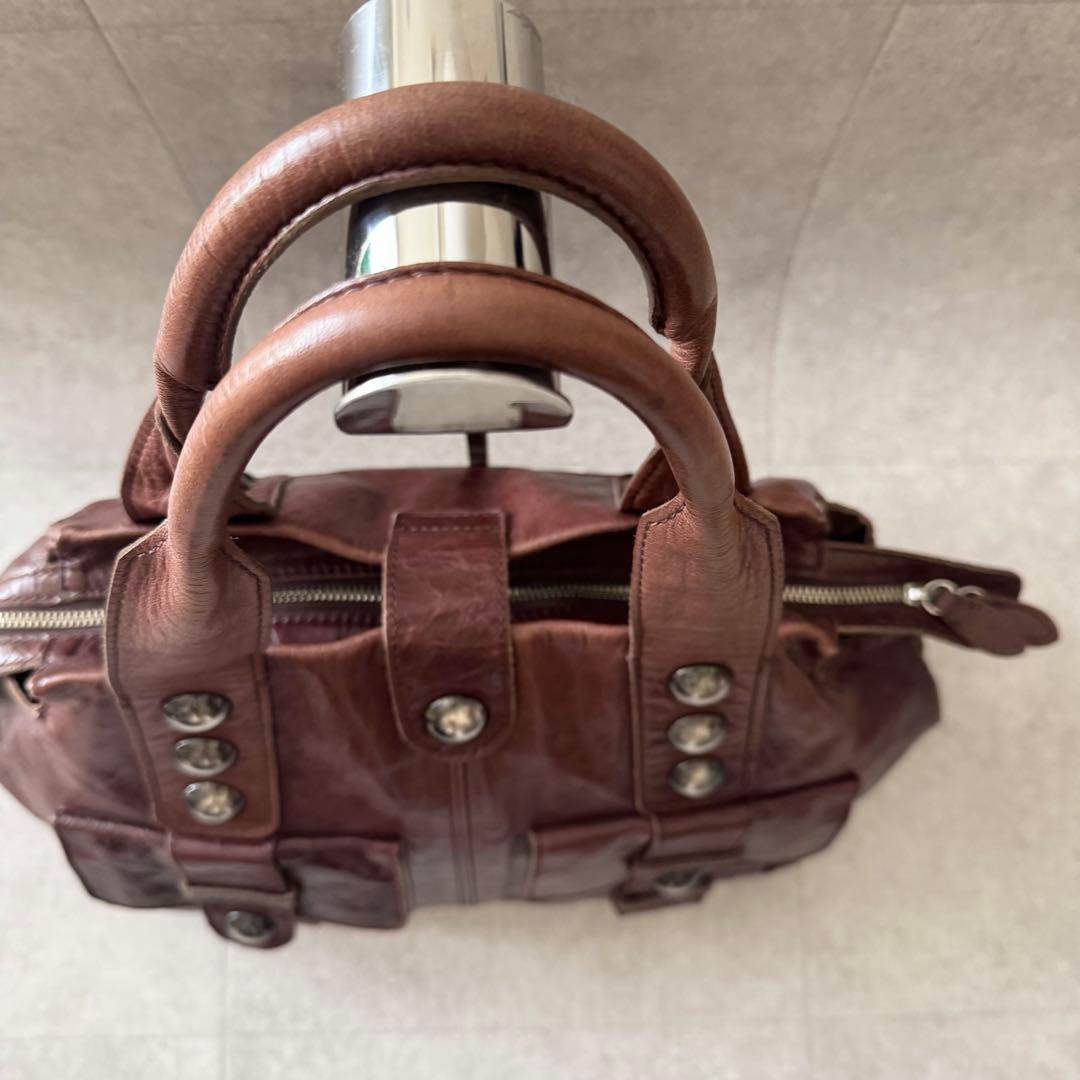 トリココムデギャルソン　ハンドバッグ　ブラウン　茶色　レザー
