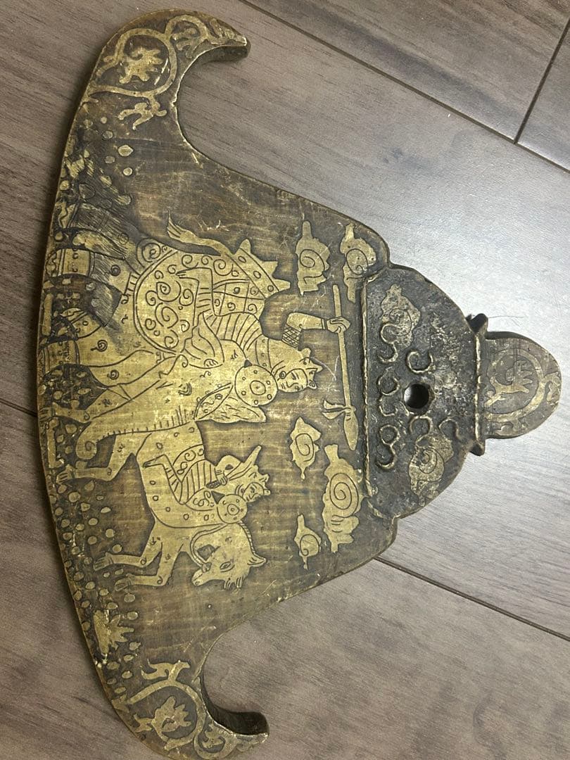 李朝期 黄銅製 陰刻 風鐸 風招仏教美術中国古玩縄文古墳土器埴輪勾