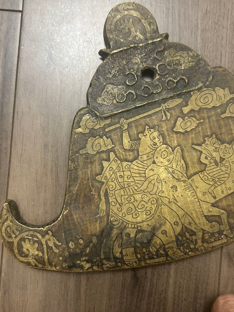 李朝期 黄銅製 陰刻 風鐸 風招仏教美術中国古玩縄文古墳土器埴輪勾