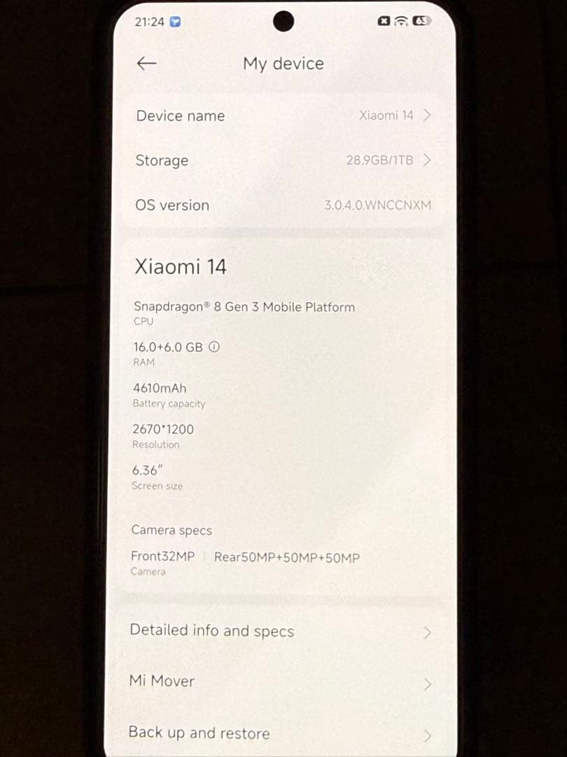 Xiaomi 14 中国版 SIMフリー 16GB/1TB 美品 デュアルSIM