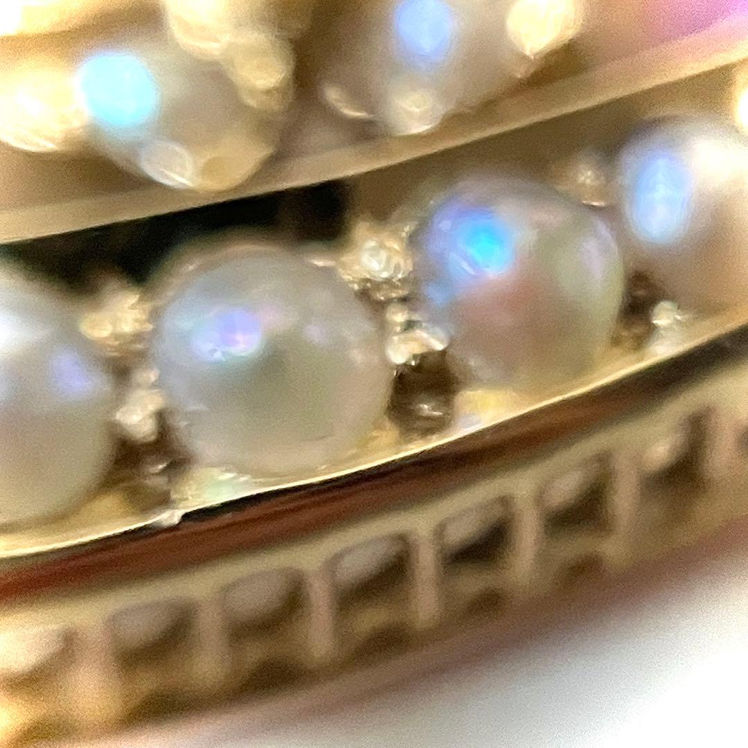 k18 ヴィクトリアン　オールドマインカットダイヤモンド＆シードパール　ブローチ