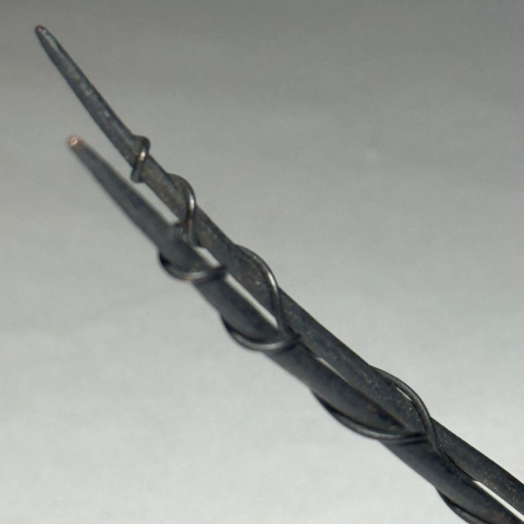 ◆古銅海老置物 山銅（やまがね） 桐箱付き 江戸時代◆