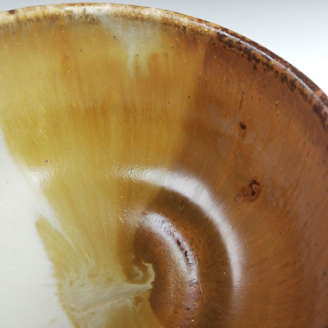 Ｔ９１３　茶碗　『高取　掛分茶碗』『十三代　高取八仙 造』　共箱　抹茶碗　茶道具