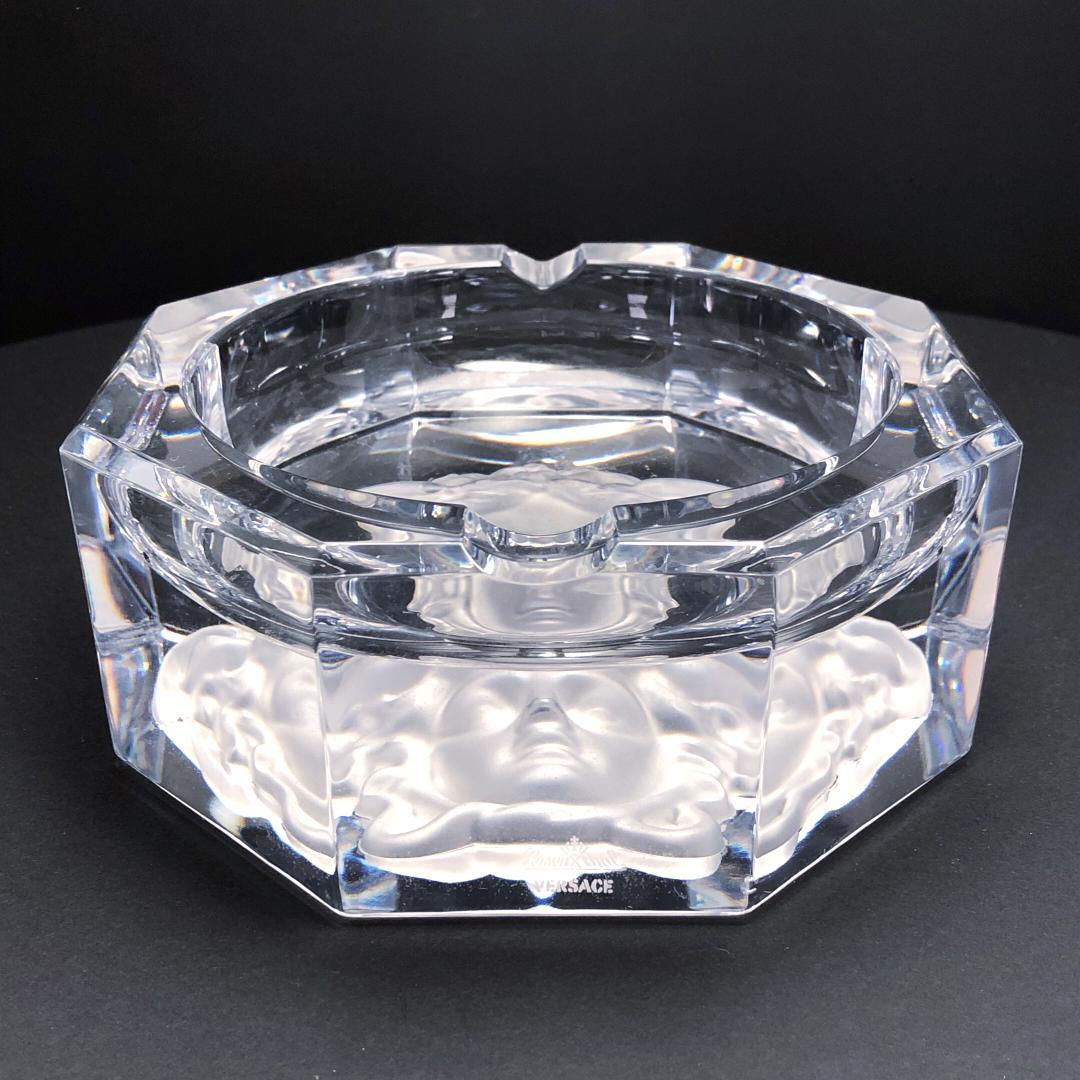 【美品・箱付】ヴェルサーチ × ローゼンタール／クリスタル アッシュトレイ 灰皿