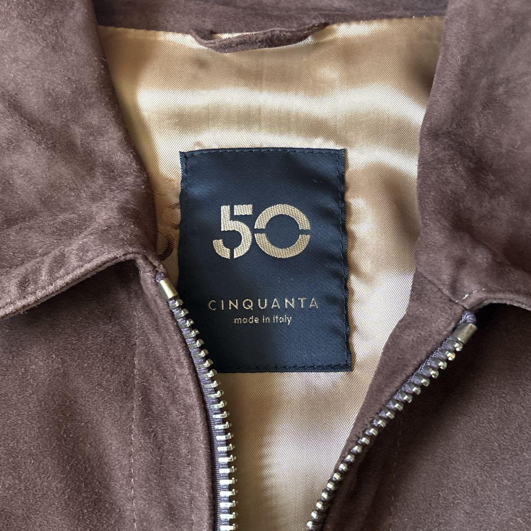 極美品！！【CINQUANTA】シングルライダースジャケット　48 ダブルジップ