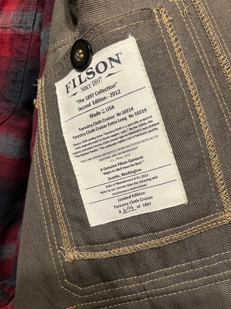 希少/限定1987着/FILSON/クルーザージャケット/USA製/44サイズ