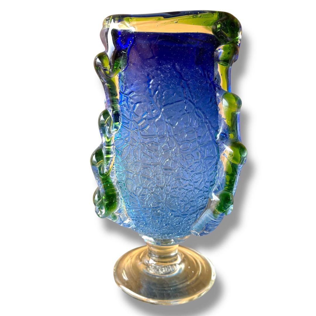 mune 桃原正男作 花瓶 琉球ガラス 現代の名工 奥原硝子製造所