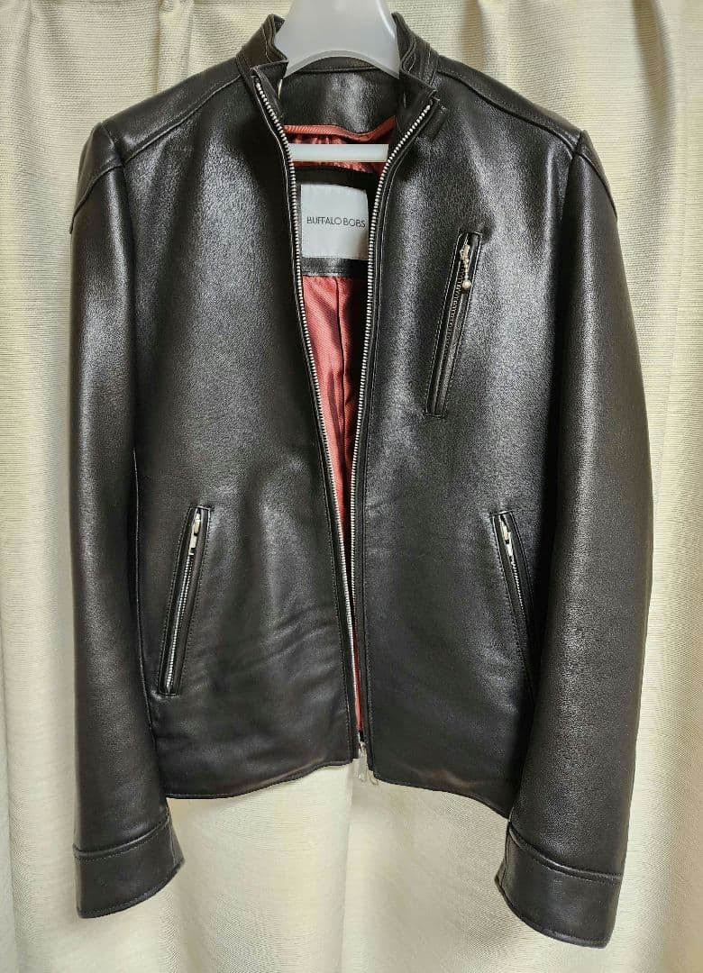 バッファーローボブスSサイズ 黒レザーシングルライダース！ダウンライナー付き！