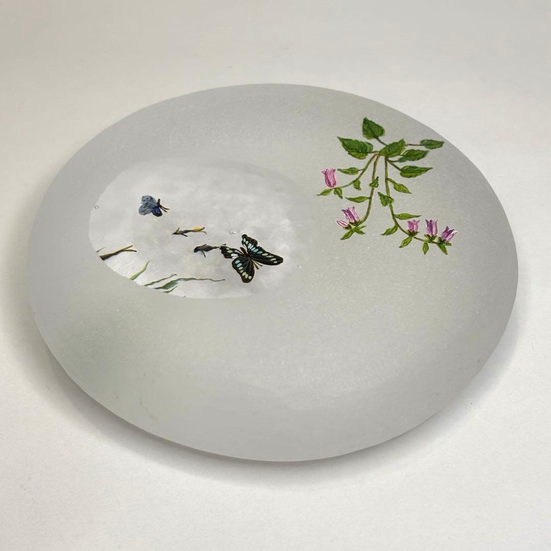 久保裕子さん作　ガラス　お花　蝶々　鮎　水草　ペーパーウェイト　文鎮　オブジェ