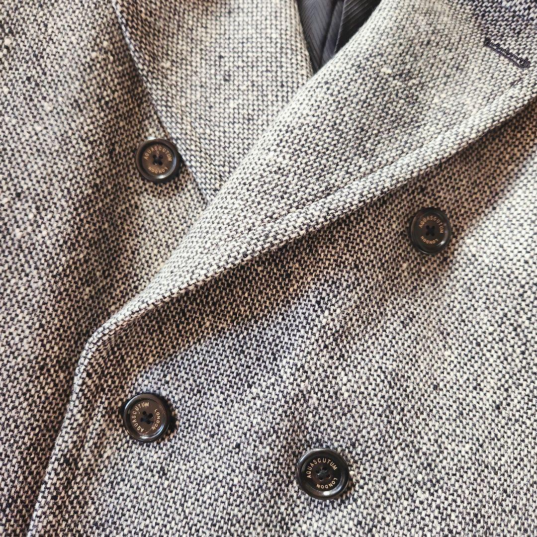 美品 定価約16万 アクアスキュータム カシミヤ混 コート ラビットファー