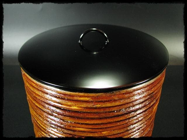 吸江斎好 柳曲 水指 助田 宗明 曲物 表千家 茶道具 四方桟共箱 f283