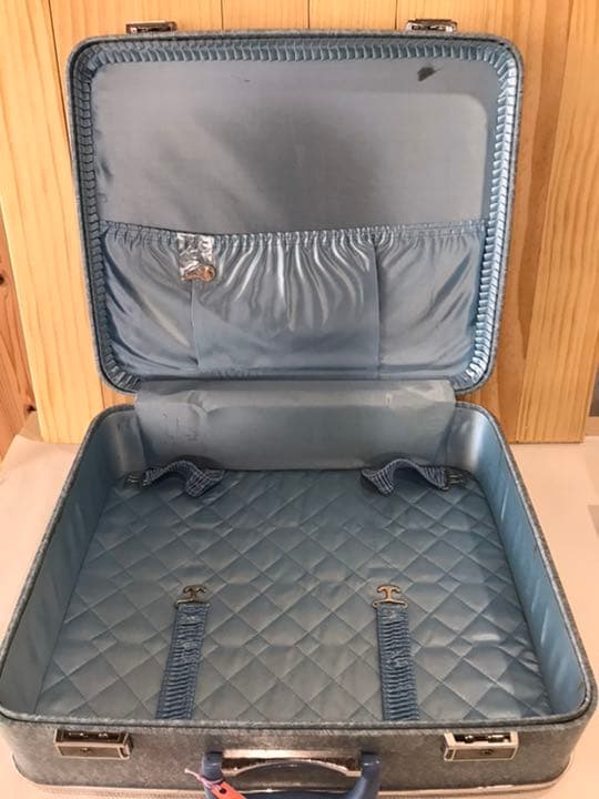 水色　レトロスーツケース